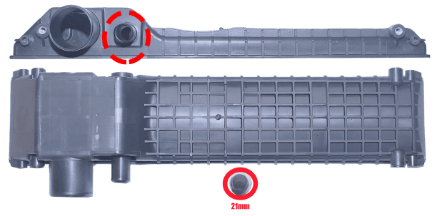 Caixa de Radiador CASE MX 35/NEW HOLLAND LB90-BOCAL MANG LE